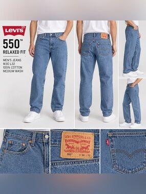 Levi’s 550 Relaxed Fit Jeans Men’s W30 L32 100% Cotton Medium Wash Denim